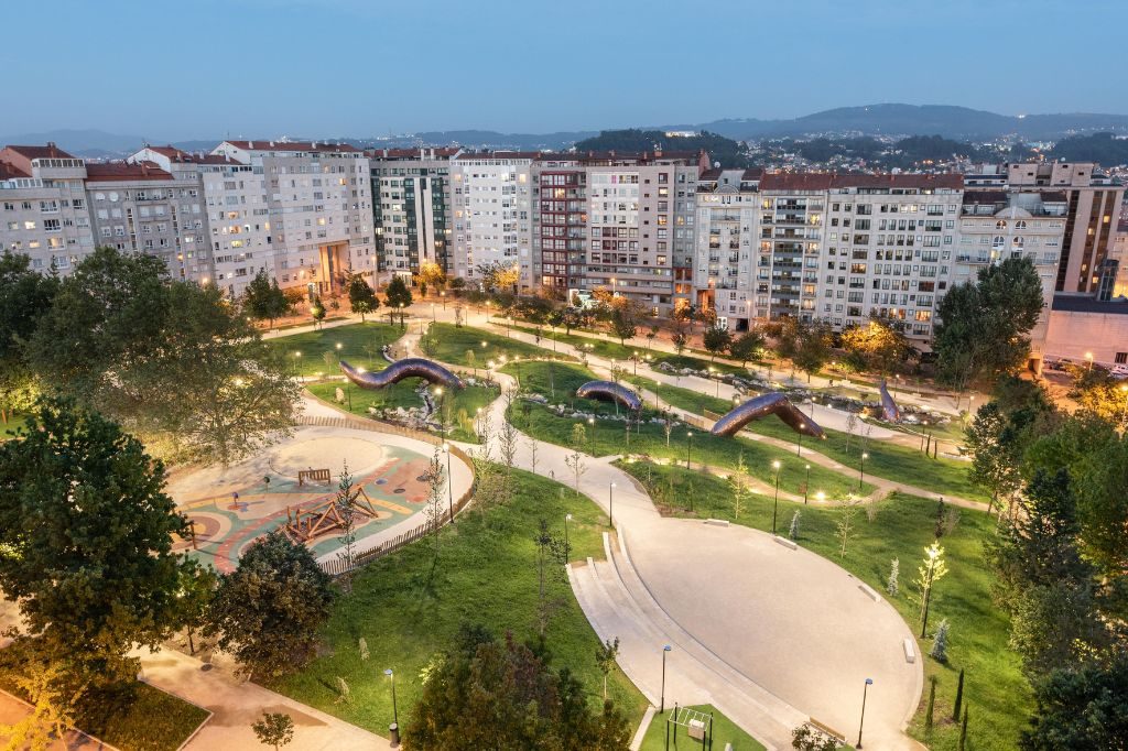 Vista aérea parque da Miñoca