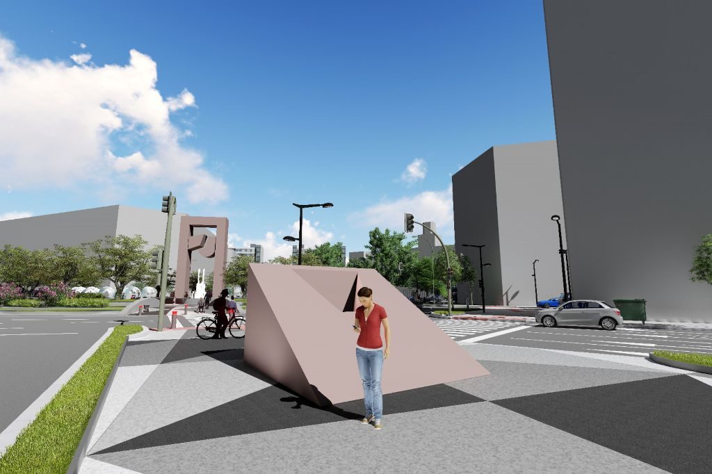 Render escultura Plaza América